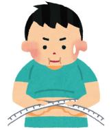 腹囲を測る男性のイラスト