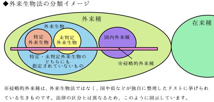 外来生物法による分類のイメージ