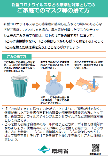 環境省発行のマスクの捨て方チラシ
