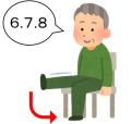 6、7、8と言いながら筋力トレーニングをしているイラストです。