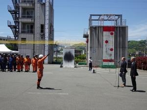 福岡県消防救助技術指導会に伴う展示訓練1