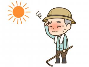 汗をかく男性