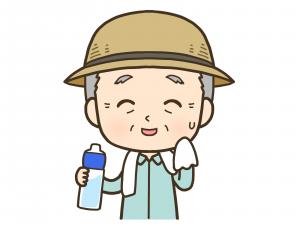 水分補給する男性
