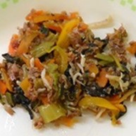 学校給食レシピ彩り野菜のおかか炒めの画像です