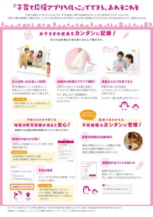 子育て応援アプリ　ちくしっこ　チラシ（裏）