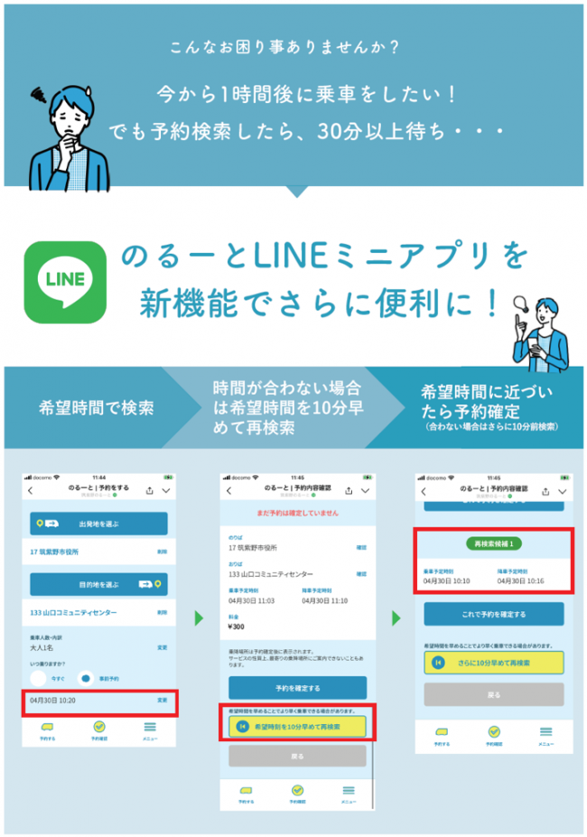 LINE予約再検索機能の説明画像