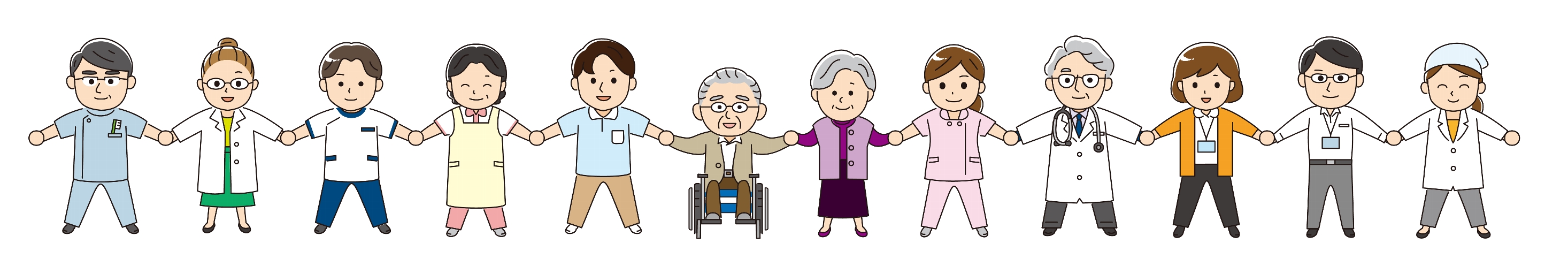 高齢者と地域の皆さんのイメージイラスト