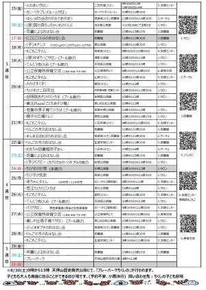 令和7年8月　市内のあそび場情報　裏