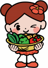 野菜を持つつくしちゃんの画像です