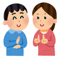 手話をしている人のイラスト