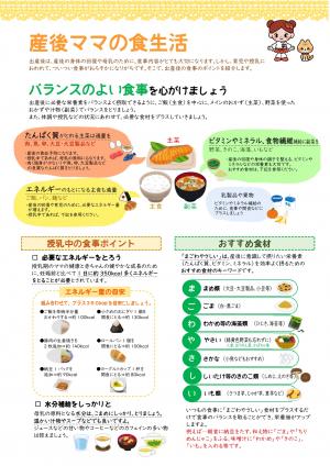 産後の食生活に関する資料