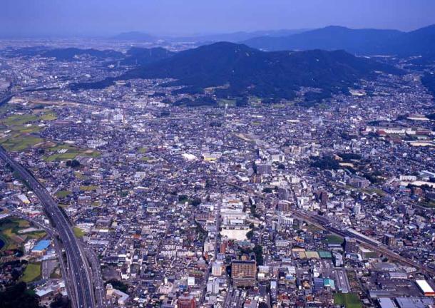 二日市温泉上空