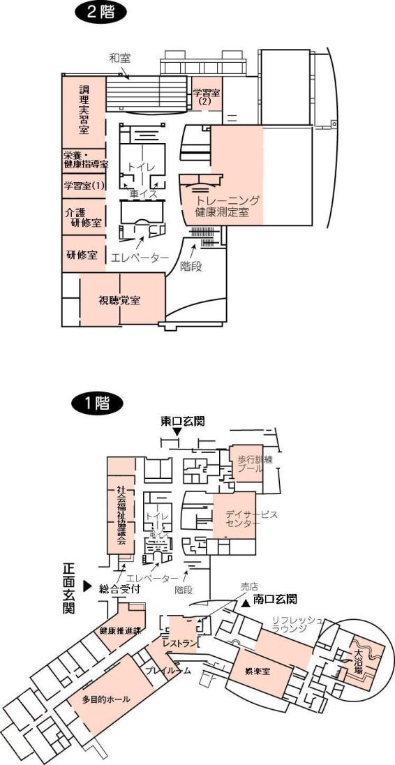 カミーリヤ館内の平面図です