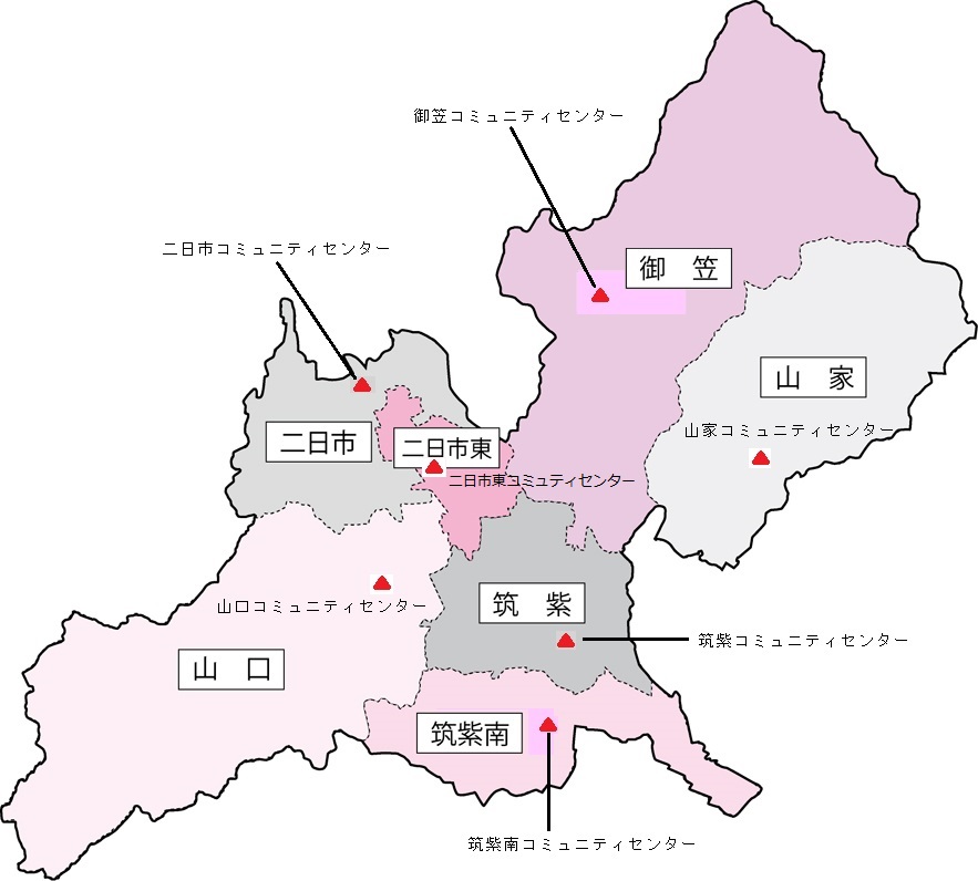 コミュニティセンターの位置関係図です