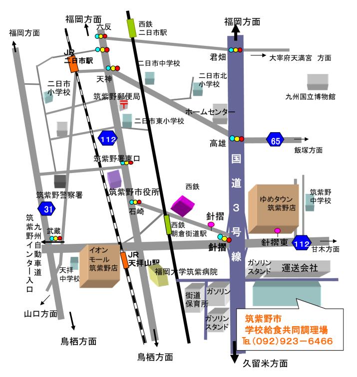 共同調理場　所在地図